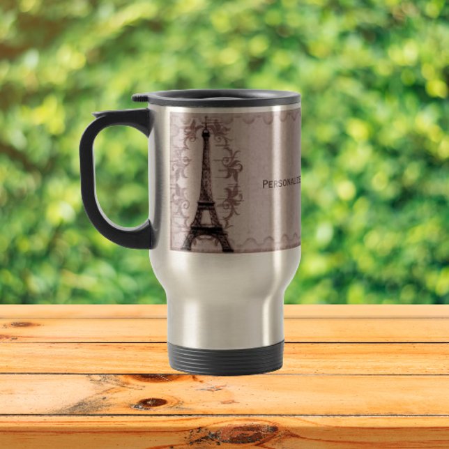 Rosa Paris Grunge Resemugg  (Pink Paris Grunge Travel Mug)