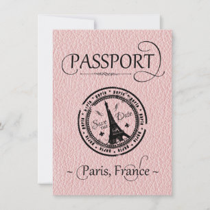 Rosa Paris-pass Spara datumkort Datumet