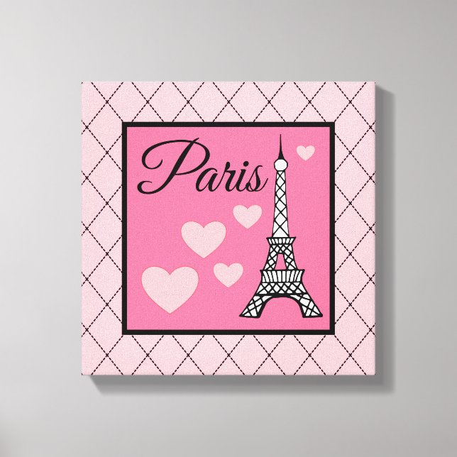 Rosa Paris skylt Väggkonst (Framsida)