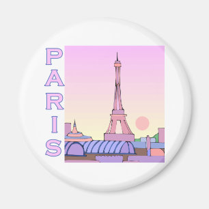 Rosa Paris solnedgångprodukter Magnet