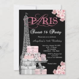 Rosa Paris Sweet 16-fest Inbjudningar