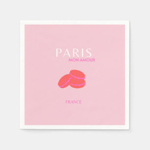 Rosa Paris Travel Art Preppy Macarons Pappersservett