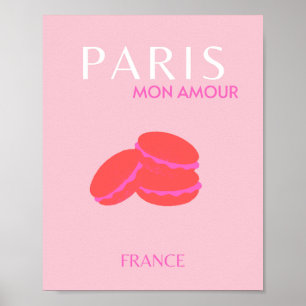 Rosa Paris Travel Art Preppy Macarons Poster