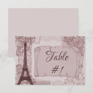 Rosa Parisian Recept Bord Card Inbjudningar