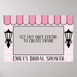 Rosa Parisisk Bröllopsdusch fotoram poster