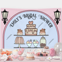 Rosa Parisisk Bröllopsdusch Patisserie Banner
