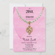 Rosa pärlhalsband 21-årsfest