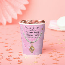 Rosa pärlhalsband Elegant 21-årsfest