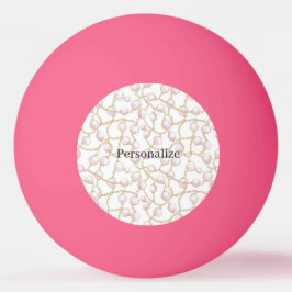 Rosa pärlor guldkedja pingisboll