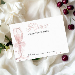 Rosa pärlor & Prosecco Bröllopsdusch rådkort Inbjudningar