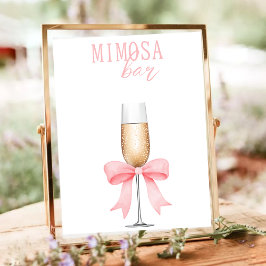 Rosa pärlor & Prosecco Bröllopsfest Mimosa bar Poster