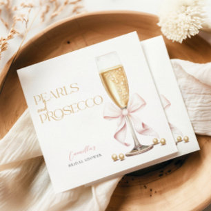 Rosa pärlor & Prosecco slinga bröllopsdusch Pappersservett