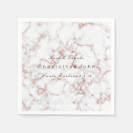 Rosa Parly Ro Guld White Grått Marble Party Pappersservett