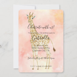 Rosa Päron Giraff Inbjudningar