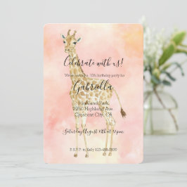 Rosa Päron Giraff Inbjudningar