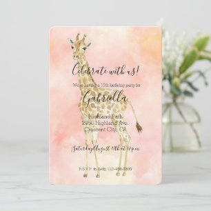 Rosa Päron Giraff Inbjudningar