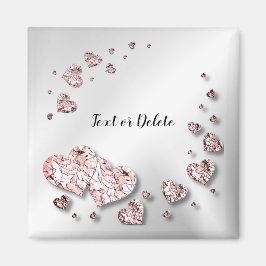 Rosa päron glänsande hjärtan geometrisk elegant magnet