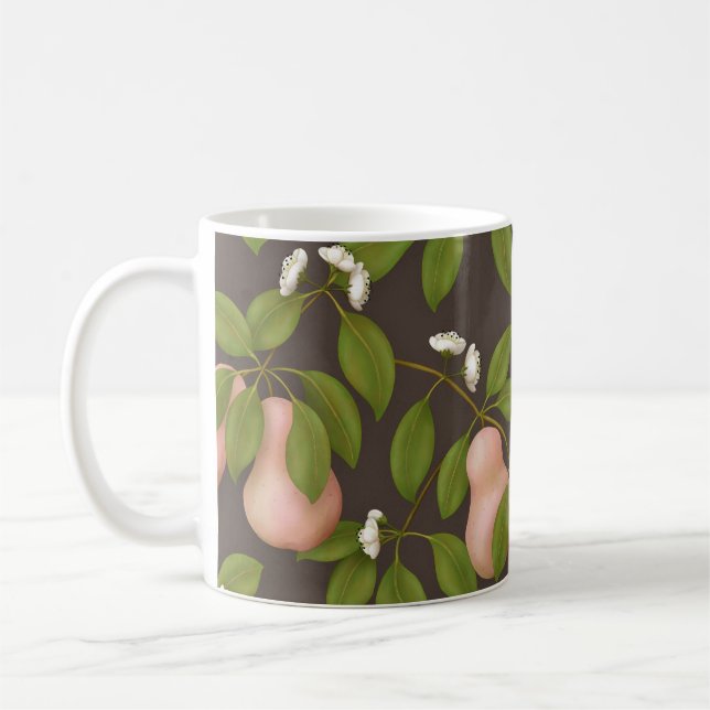 Rosa päron (mörkbrun) kaffemugg (Vänster)