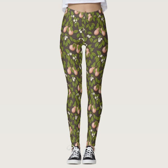 Rosa päron (mörkbrun) leggings (Framsida)