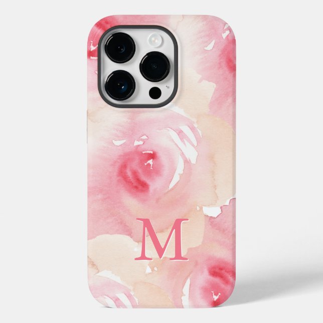 Rosa päron vattenfärg blomster monogram (Baksida)