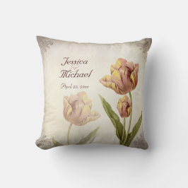 Rosa Parrot Tulip-Personligen, årsdag Pillow Kudde