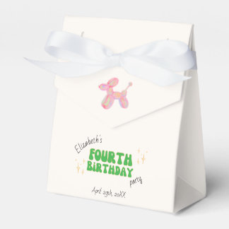 Rosa Party Balloon Animal 4e födelsedagen Party Presentaskar