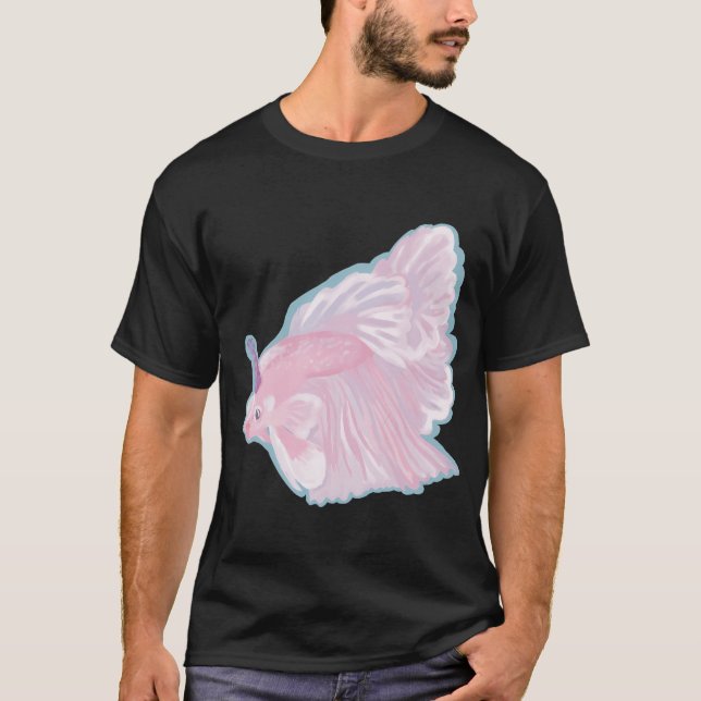 Rosa party betta fisk t shirt (Framsida)