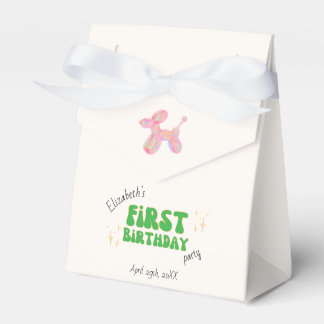 Rosa Party Blegering Djur 1:a födelsedag Party Presentaskar