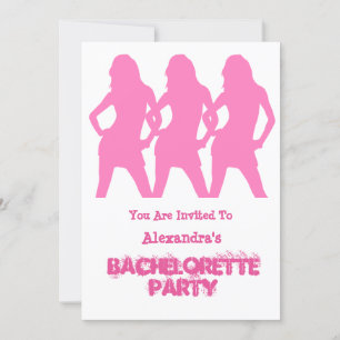 Rosa party-flickors personlig bachelorette Party Inbjudningar