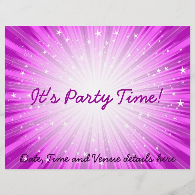 Rosa Party flygare Reklamblad (Framsidan)