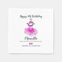 Rosa party klänning flick kalas pappersservett