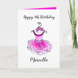 Rosa party klär in knölflickor på födelsedagen kort