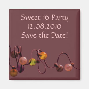 Rosa Party Ljus Magnet