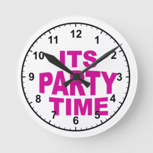 Rosa Party Rund Klocka
