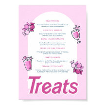 Rosa Party Sweet Treats Menu