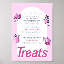 Rosa Party Sweet Treats Menu Poster