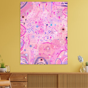 Rosa partymaximalistisk konst canvastryck