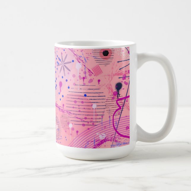 Rosa Partymaximalistisk konst Kaffemugg (Höger)