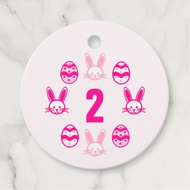 Rosa Påsk 2:a födelsedag Gåvor Etiketter (Framsida)