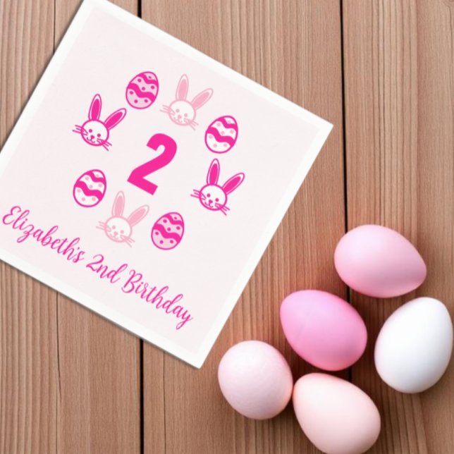 Rosa Påsk 2:a födelsedag Pappersservett (Skapare uppladdad)