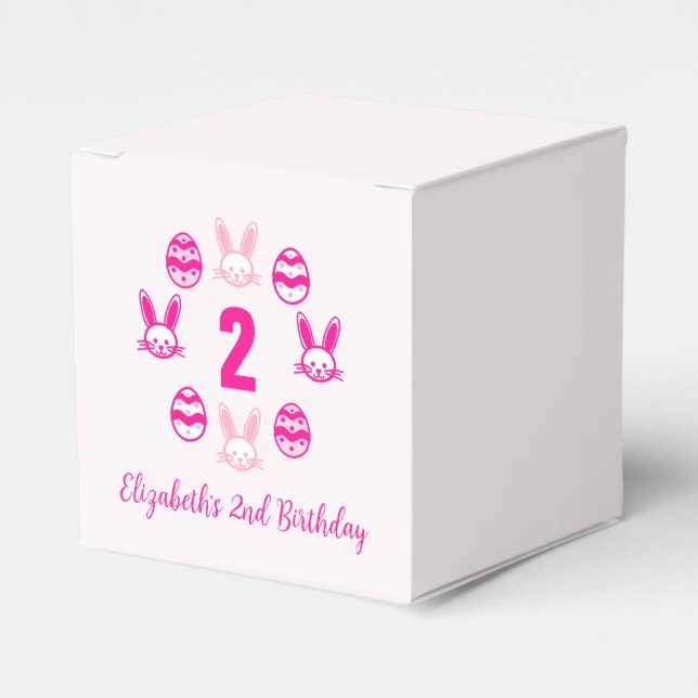 Rosa Påsk 2:a födelsedag Presentaskar (Framsidan Sidan)