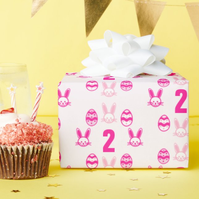 Rosa påsk 2-års födelsedag presentpapper (Födelsedagsfest)