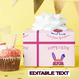 Rosa påskägg bunny anpassningsbar presentpapper