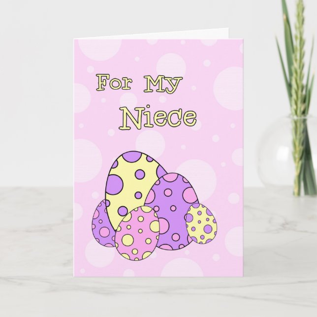 Rosa Påskägg Glad påsk niece Card Helgkort (Framsida)