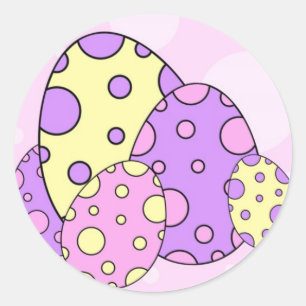 Rosa Påskägg Stickers Runt Klistermärke