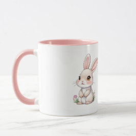 Rosa påskharar mugg