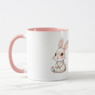 Rosa påskharar mugg