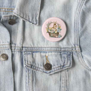 Rosa Påskhare Blommigt Knapp