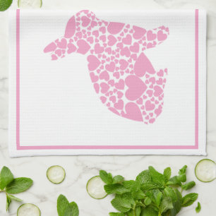 Rosa Påskhare Kanin Kitchen Towels Kökshandduk