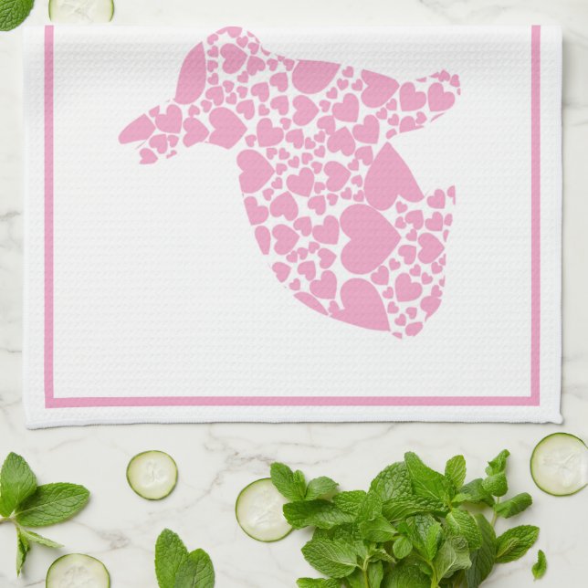 Rosa Påskhare Kanin Kitchen Towels Kökshandduk (Vikta)